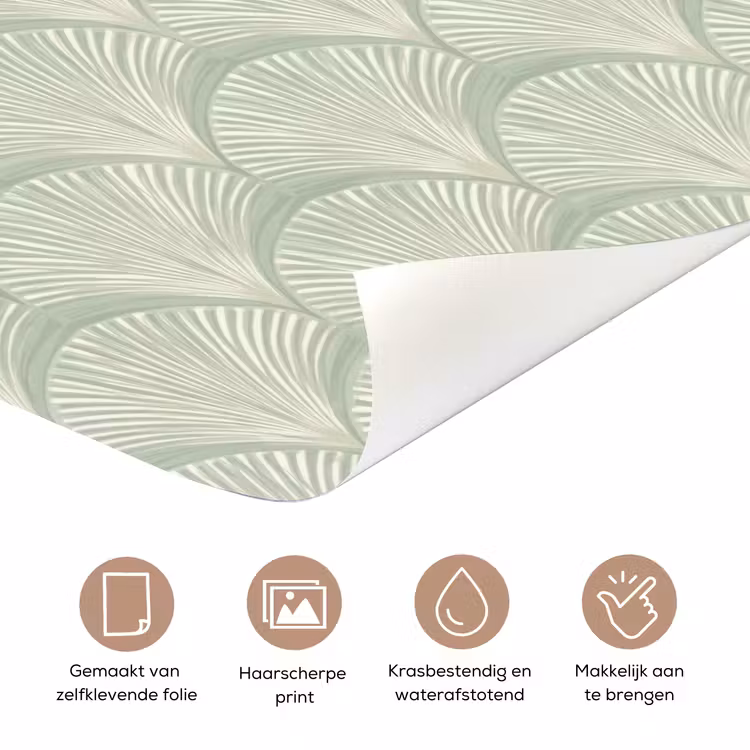 Deursticker - Waaiers - Patroon - Groen — 3