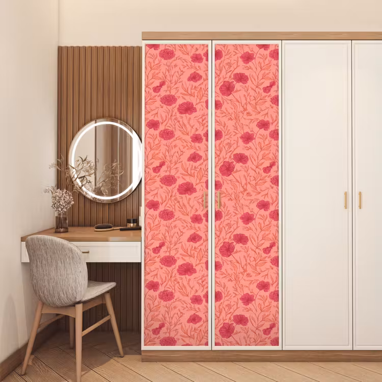 Deursticker - Weidebloemen - Romantisch - Roze — 5