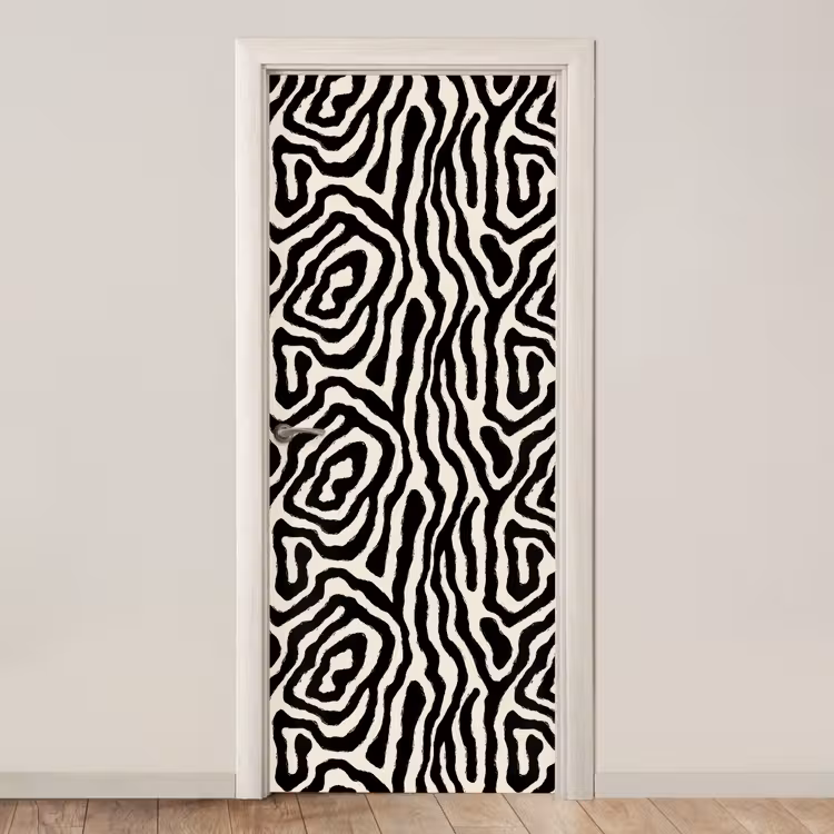 Deursticker - Zebra - Zwart - Abstract — 1
