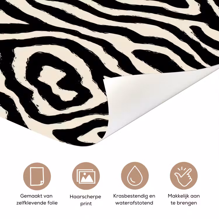 Deursticker - Zebra - Zwart - Abstract — 3