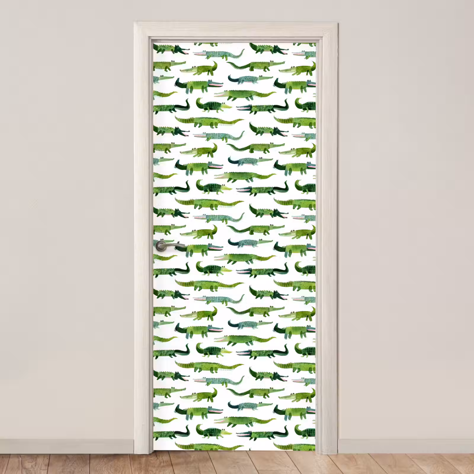 Deursticker - krokodillen - Speels - Groen — 1