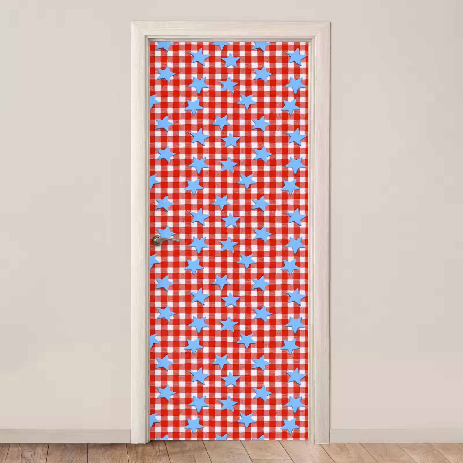 Deursticker - Ruit - Sterren - Rood — 1