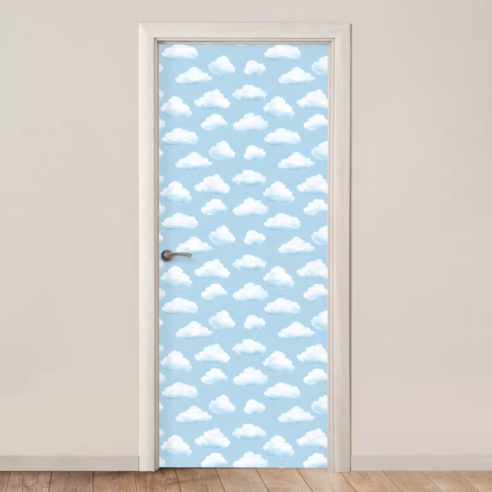 Deursticker - Wolken - Illustratie - Blauw — 1