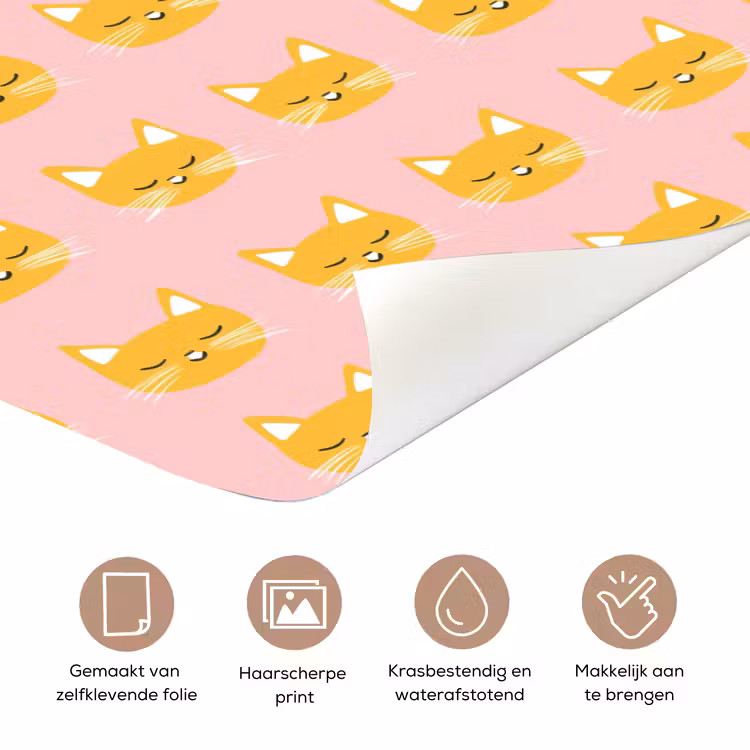 Deursticker - Katten - Patroon - Roze — 3