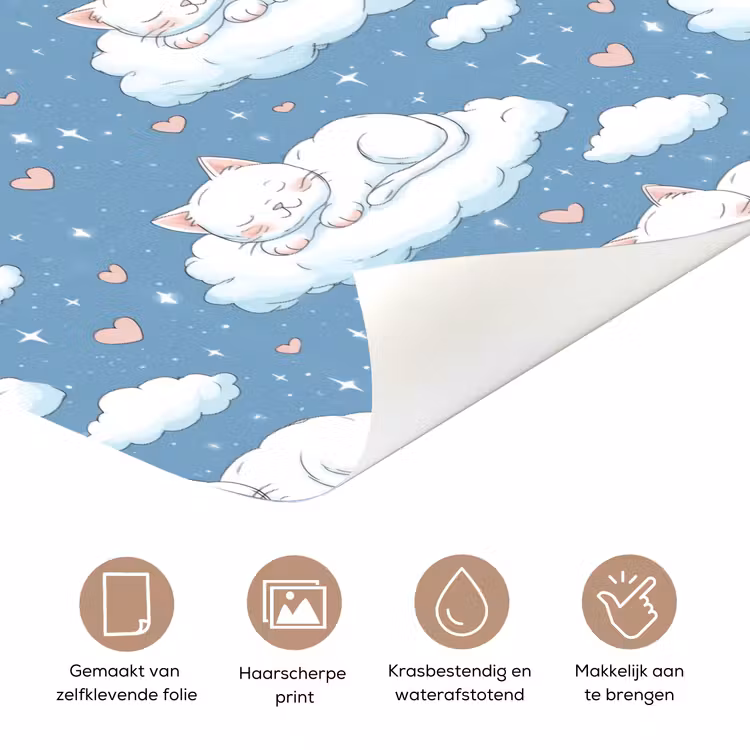 Deursticker - Kitten - Wolken - Blauw — 3