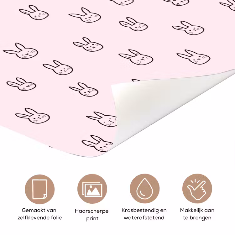 Deursticker - Konijnen - Minimalistisch - Roze — 3