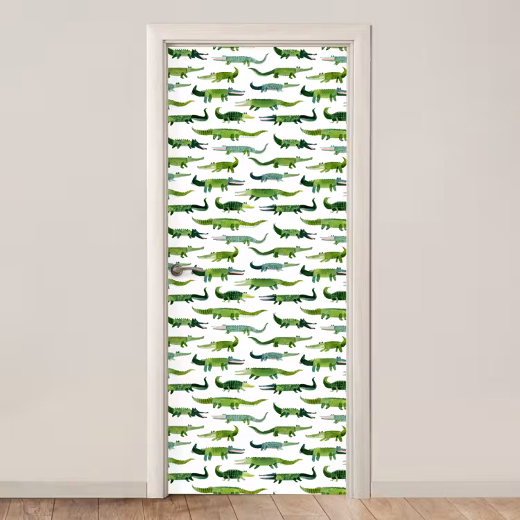 Deursticker - krokodillen - Speels - Groen — 1