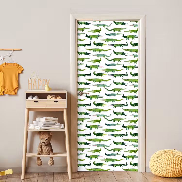 Deursticker - krokodillen - Speels - Groen — 6