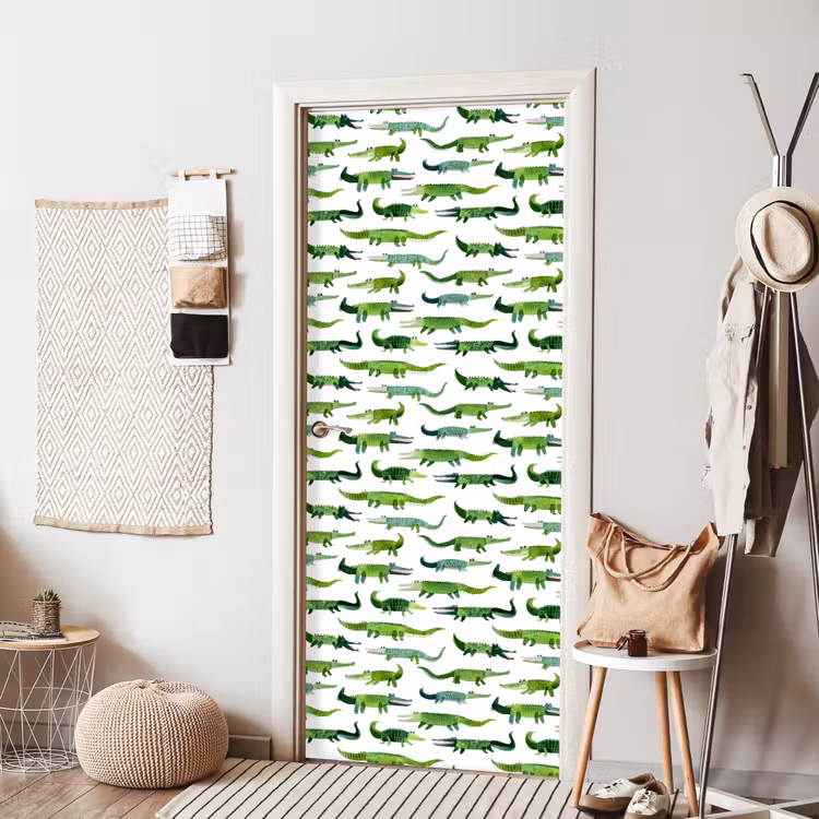 Deursticker - krokodillen - Speels - Groen — 8