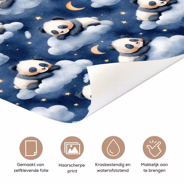 Deursticker - Panda's - Slapen - Blauw — 3