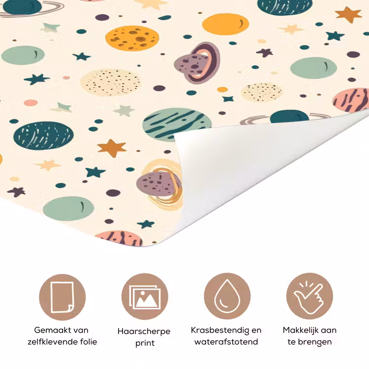 Deursticker - Planeten - Retro - Kleurrijk — 3