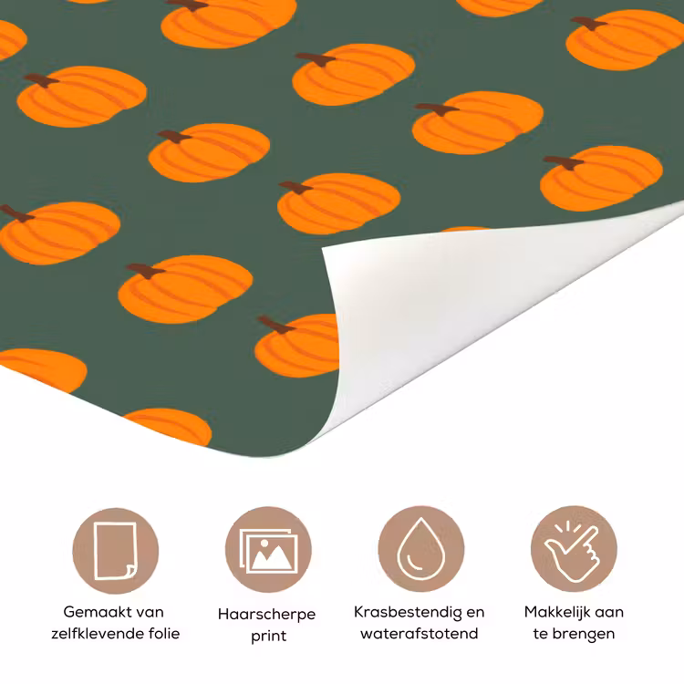 Deursticker - Pompoen - Patroon - Oranje — 3
