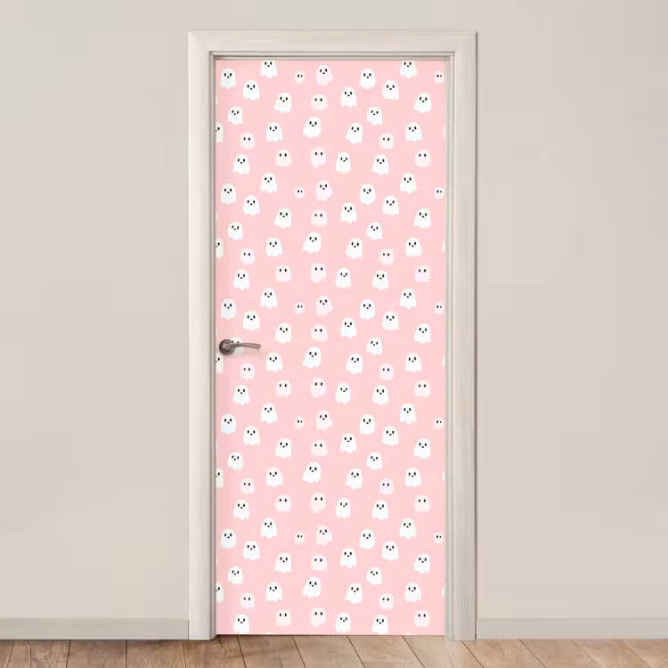 Deursticker - Spookjes - Patroon - Roze — 1