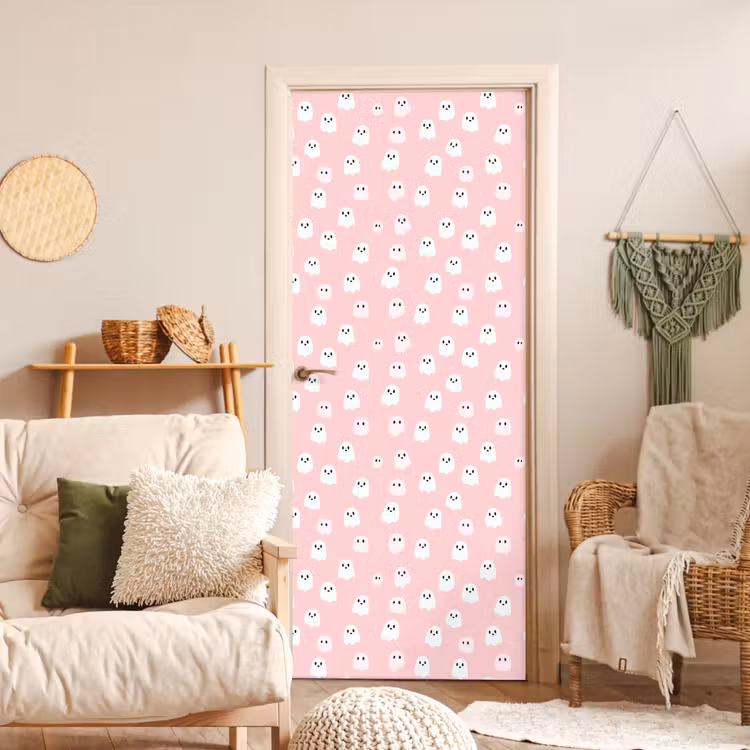 Deursticker - Spookjes - Patroon - Roze — 4