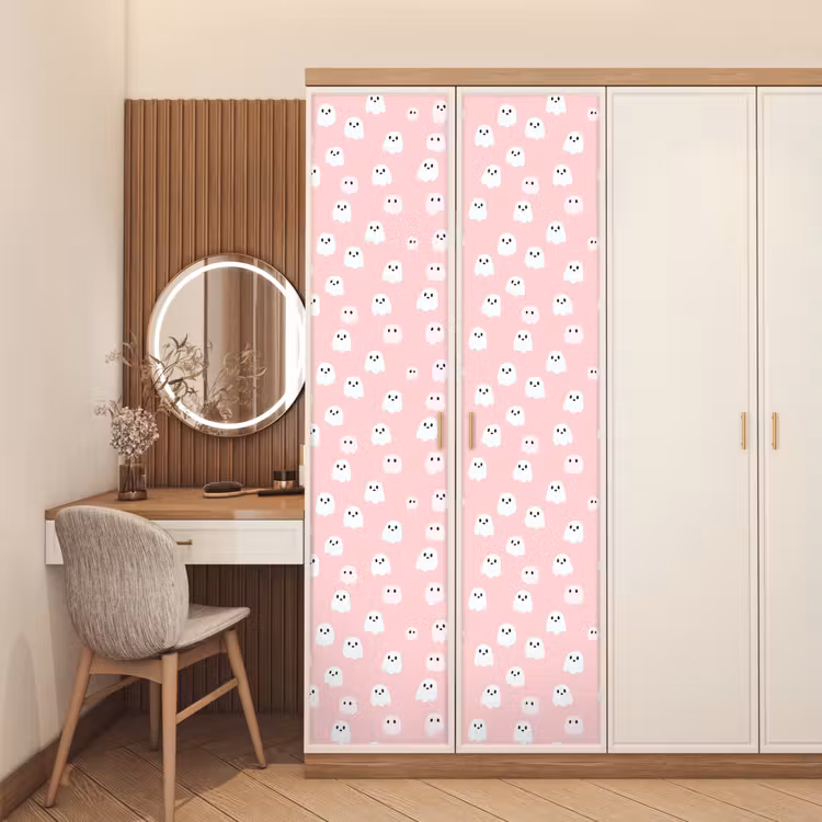 Deursticker - Spookjes - Patroon - Roze — 5
