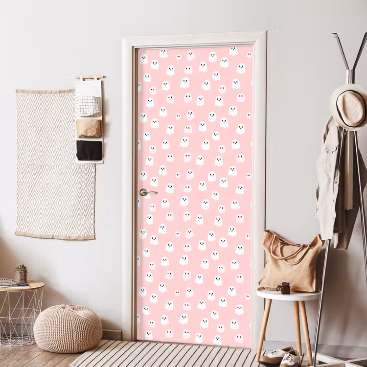 Deursticker - Spookjes - Patroon - Roze — 8