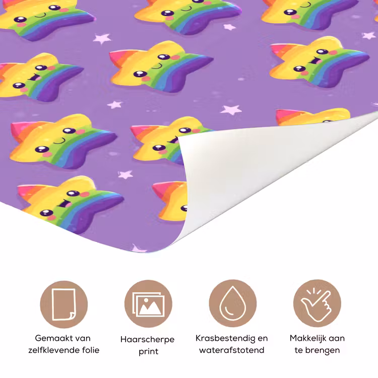 Deursticker - Sterren - Regenboog - Paars — 3