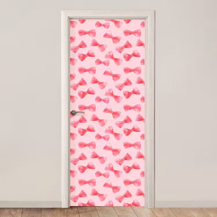 Deursticker - Strikken - Aquarel - Roze — 1