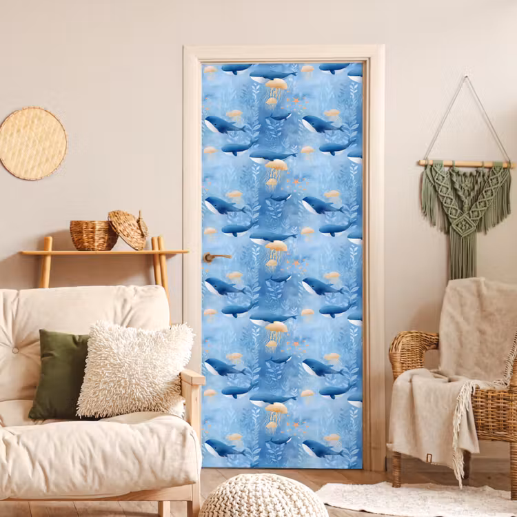 Deursticker - Walvissen - Oceaan - Blauw — 4