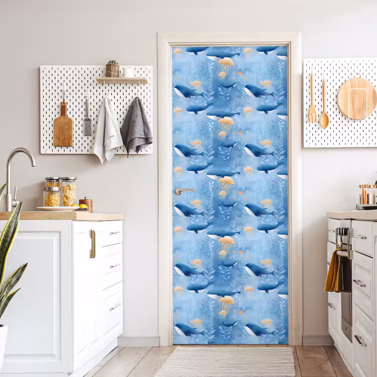 Deursticker - Walvissen - Oceaan - Blauw — 7