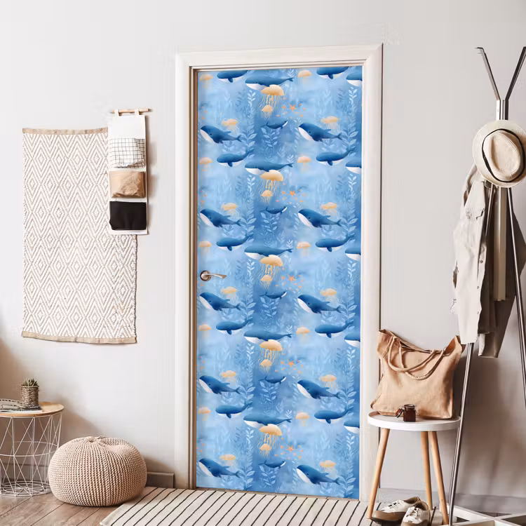 Deursticker - Walvissen - Oceaan - Blauw — 8