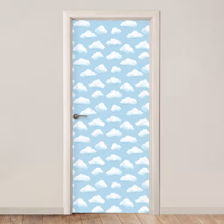 Deursticker - Wolken - Illustratie - Blauw — 1