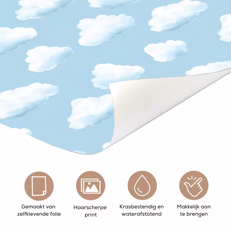 Deursticker - Wolken - Illustratie - Blauw — 3