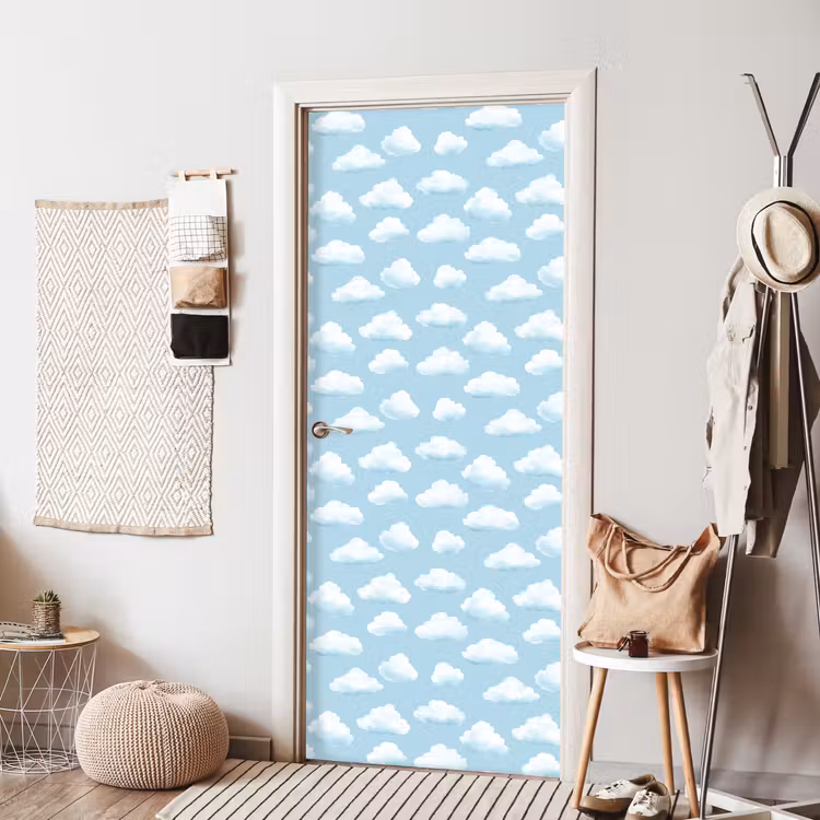 Deursticker - Wolken - Illustratie - Blauw — 8