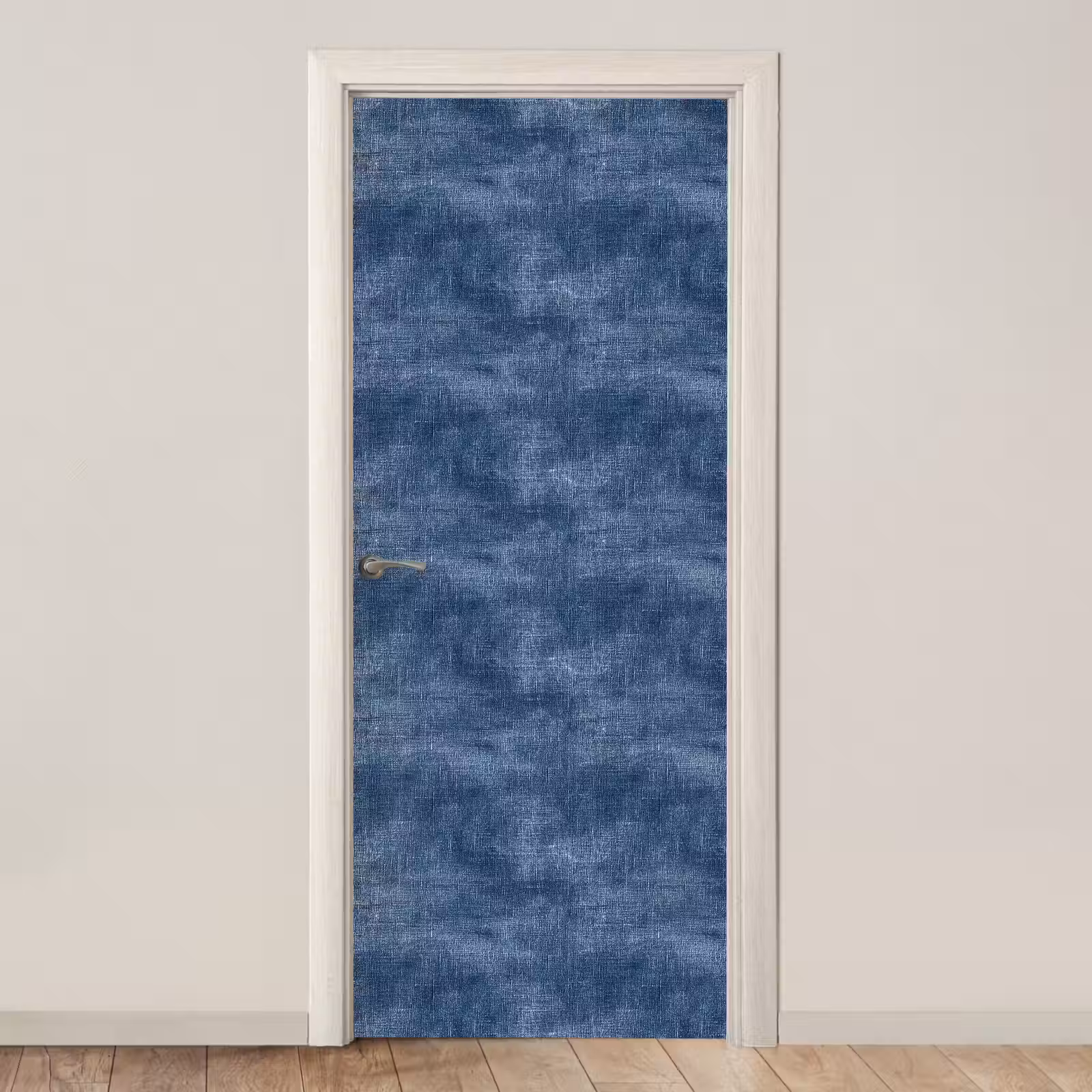 Deursticker - Linnen - Textuur - Patroon - Denim - Rustiek — 1