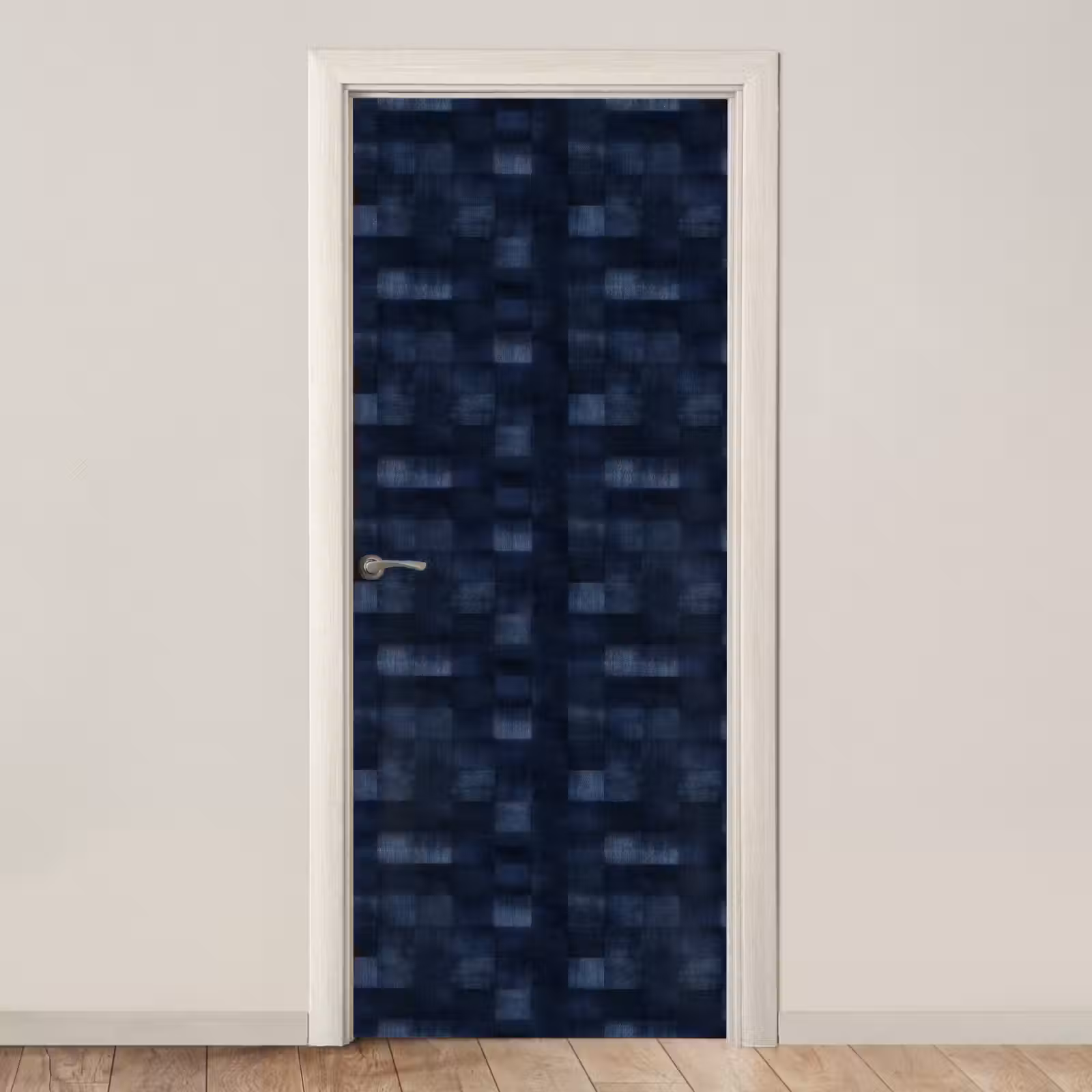 Deursticker - Patroon - Ruit - Marineblauw — 1