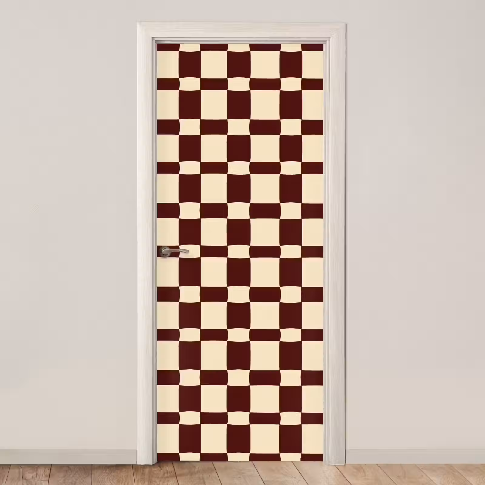 Deursticker - Retro - Patroon - Bruin — 1