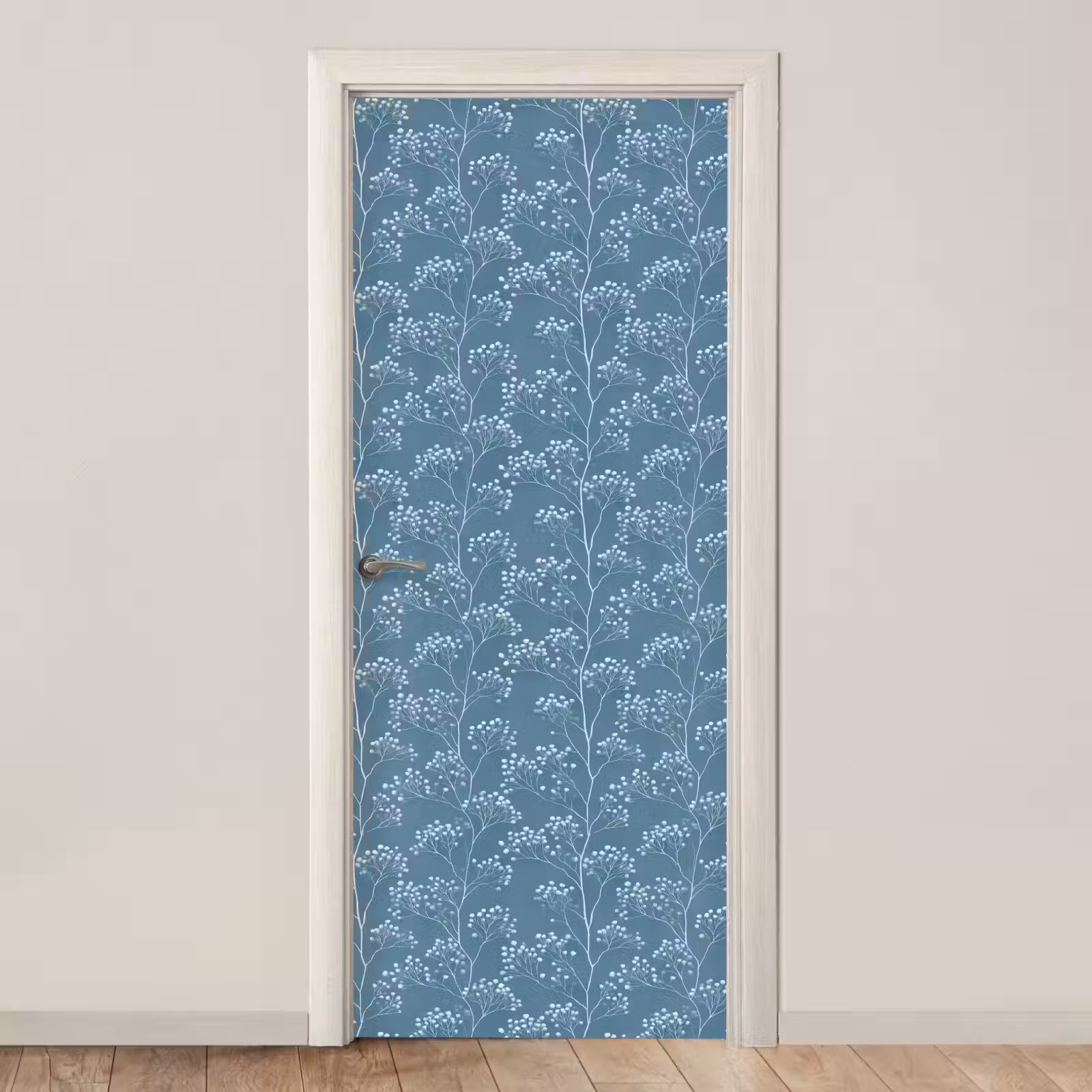 Deursticker - Takken - Bessen - Patroon - Lichtblauw — 1