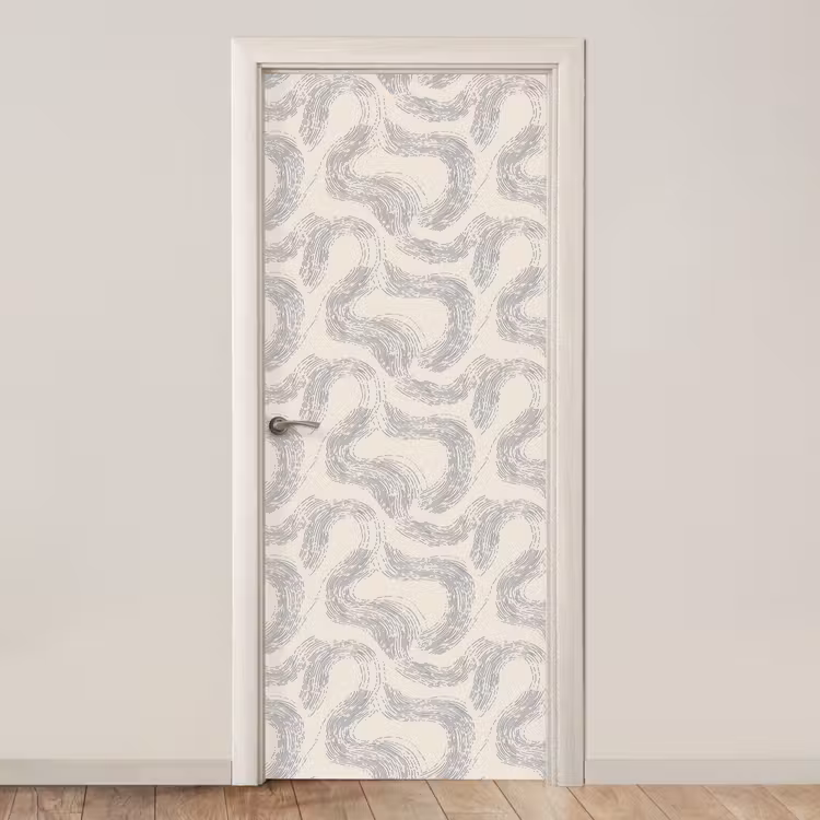 Deursticker - Lijnen - Patroon - Beige - Minimalistisch — 1