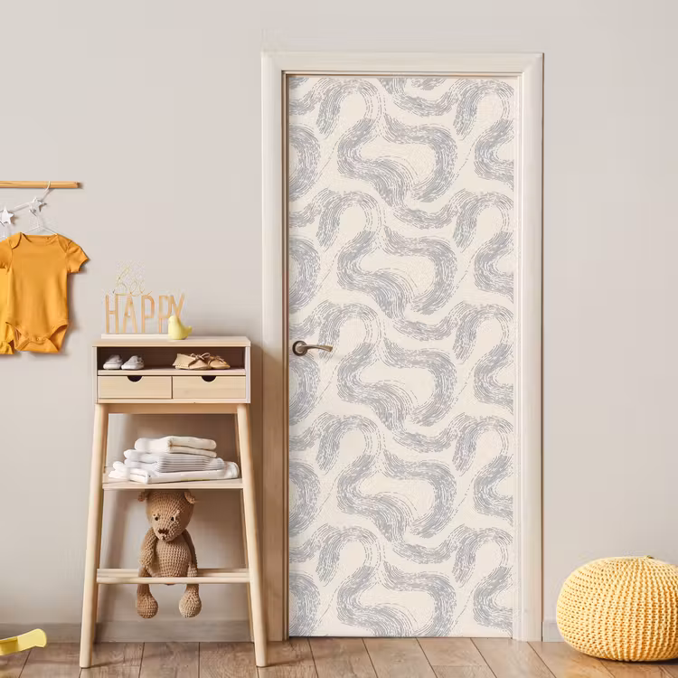 Deursticker - Lijnen - Patroon - Beige - Minimalistisch — 6
