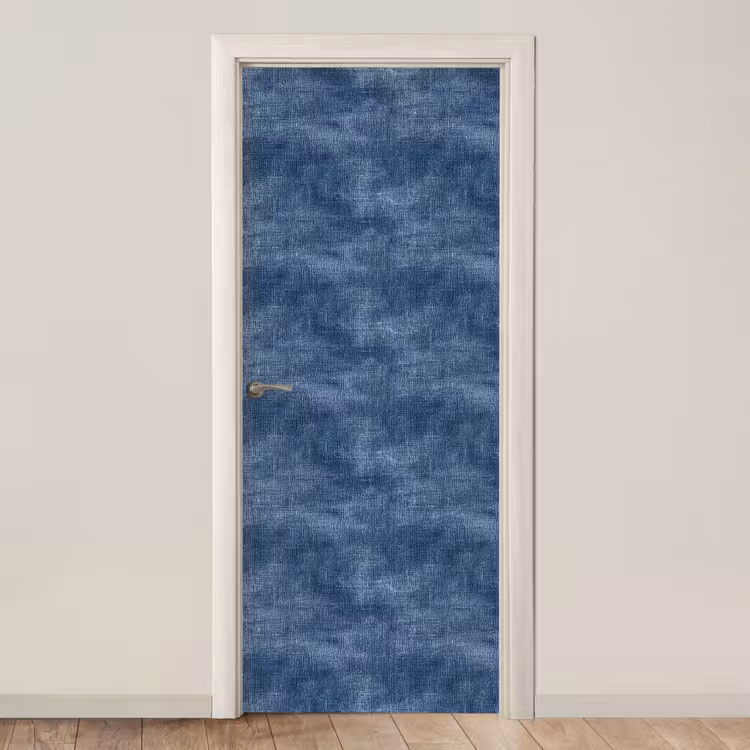 Deursticker - Linnen - Textuur - Patroon - Denim - Rustiek — 1
