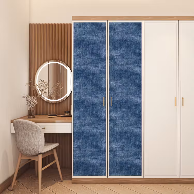 Deursticker - Linnen - Textuur - Patroon - Denim - Rustiek — 5