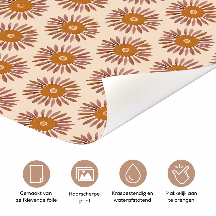 Deursticker - Patroon - Retro - Bruin — 3