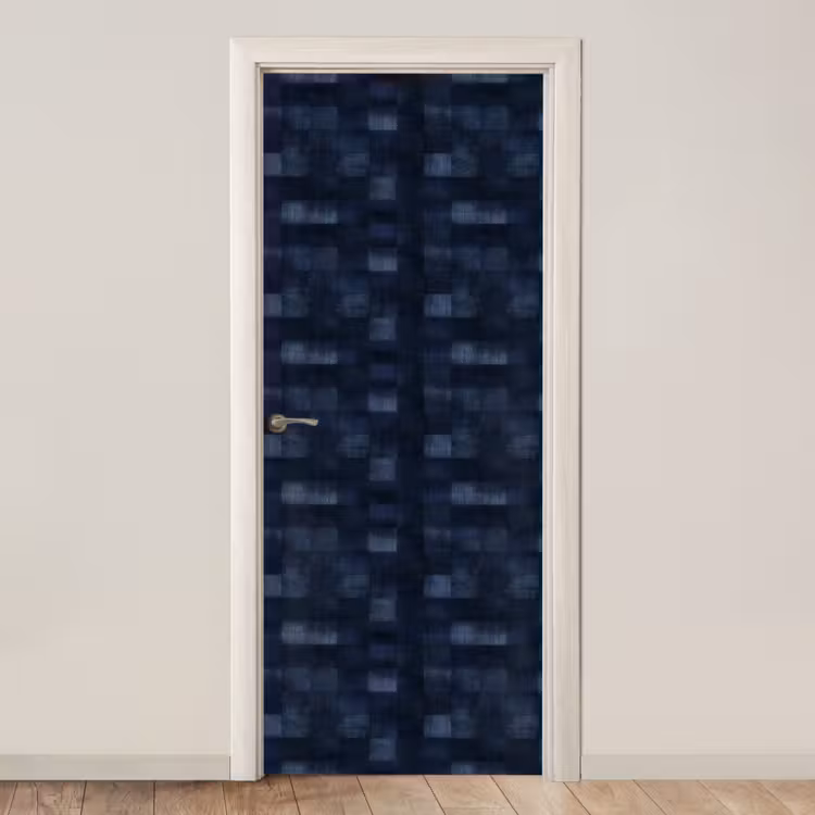 Deursticker - Patroon - Ruit - Marineblauw — 1