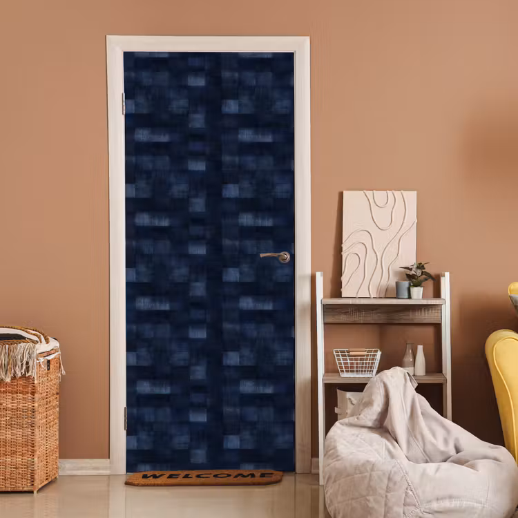 Deursticker - Patroon - Ruit - Marineblauw — 2
