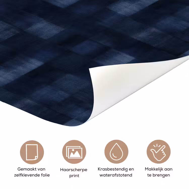 Deursticker - Patroon - Ruit - Marineblauw — 3