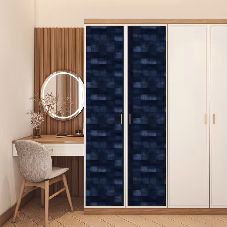 Deursticker - Patroon - Ruit - Marineblauw — 5