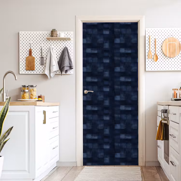 Deursticker - Patroon - Ruit - Marineblauw — 7