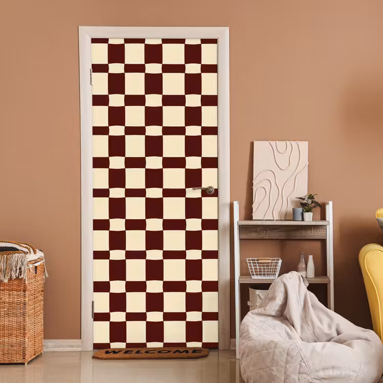 Deursticker - Retro - Patroon - Bruin — 2