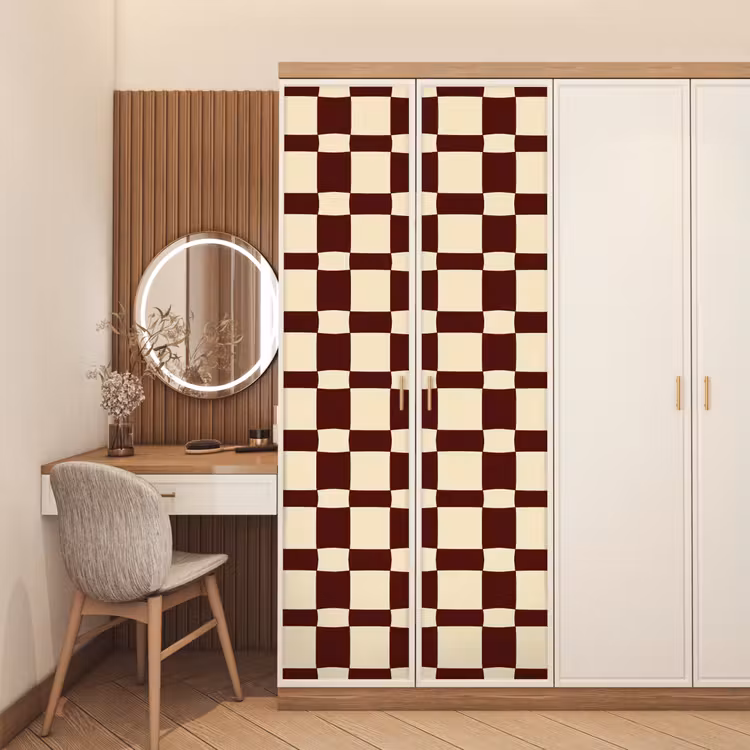 Deursticker - Retro - Patroon - Bruin — 5