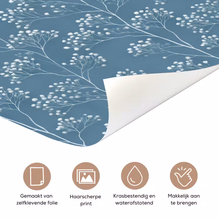 Deursticker - Takken - Bessen - Patroon - Lichtblauw — 3