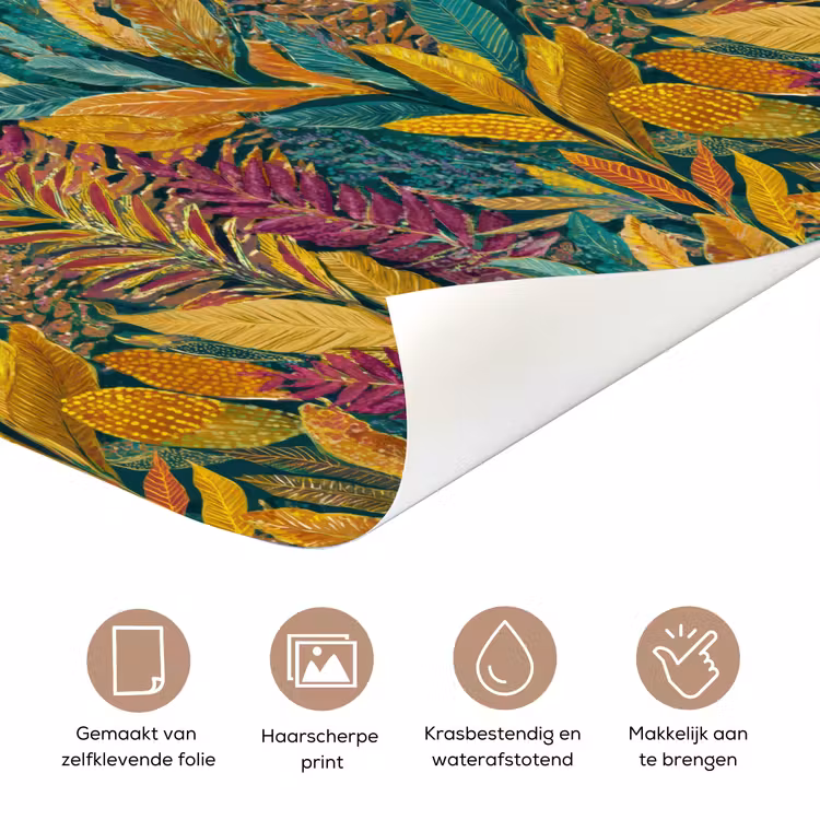 Deursticker - Tropische - Botanisch - Patroon - Kleurrijk - Exotisch — 3