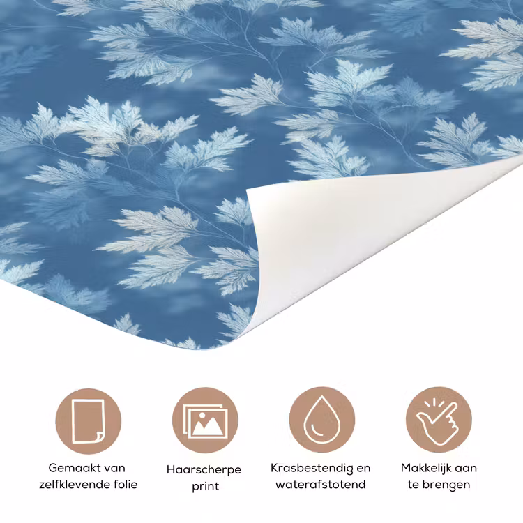 Deursticker - Varen - Botanisch - Patroon - Grijsblauw — 3