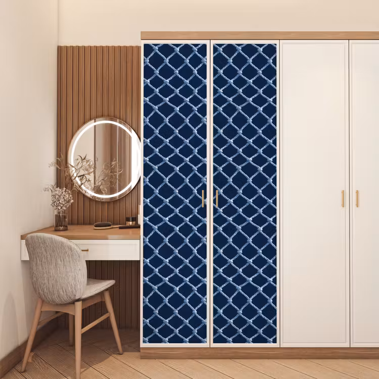 Deursticker - Visnet - Touw - Patroon - Marineblauw — 5