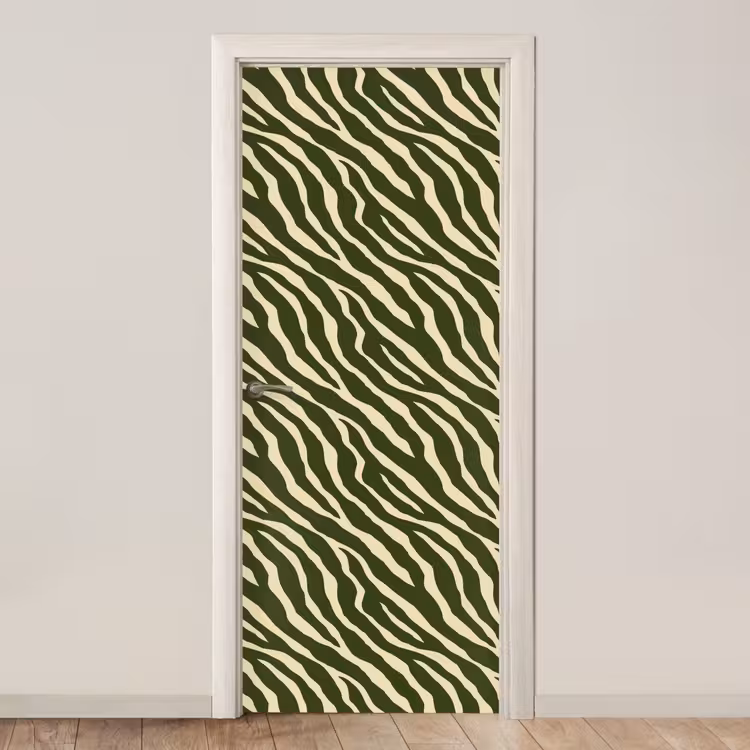 Deursticker - Zebra - Patroon - Groen — 1