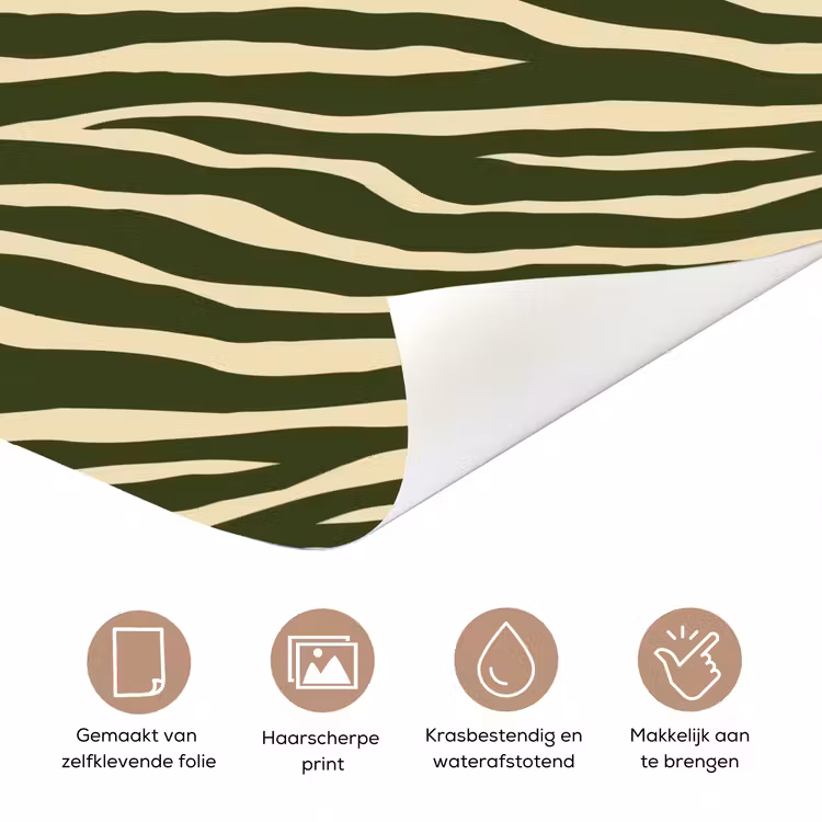 Deursticker - Zebra - Patroon - Groen — 3